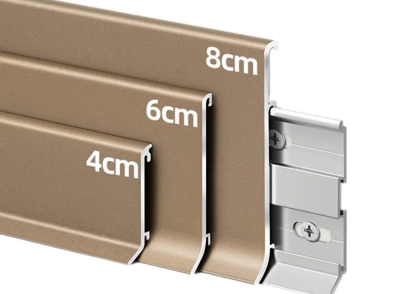 double layer snap in aluminium skirting board